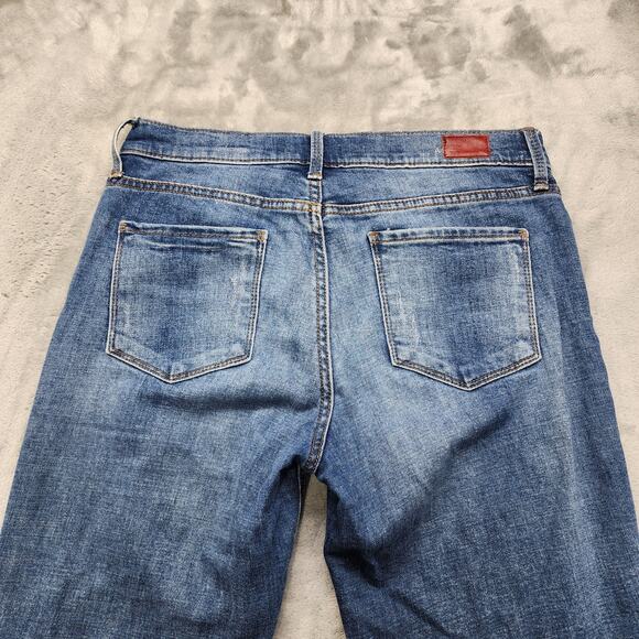 Whetherly Jeans Womens 29/8 Blue Brandon Distressed High Rise Ankle Straight Leg - Picture 4 of 15